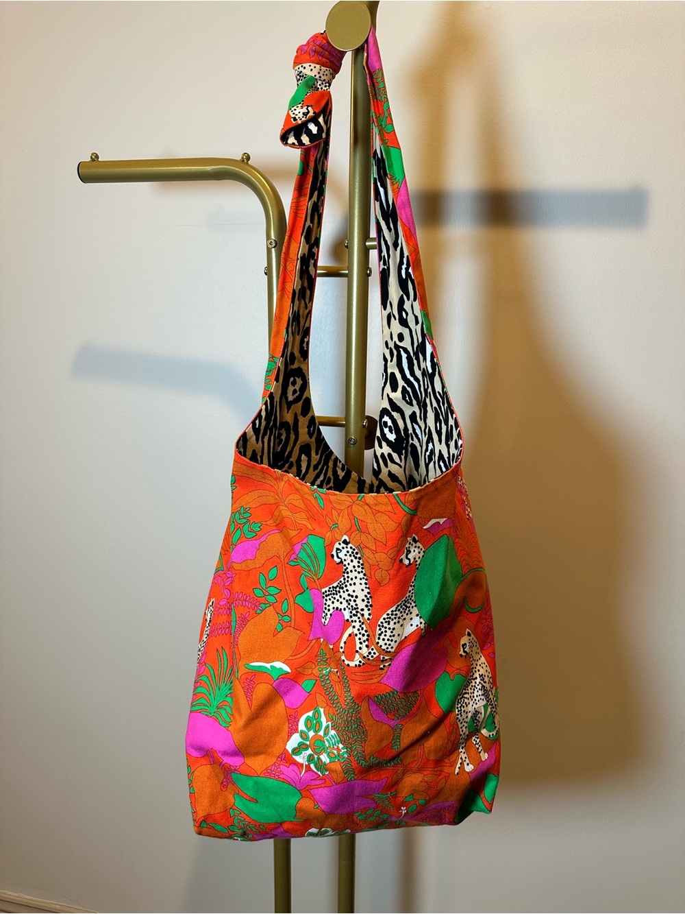 Cabi Reversible Animal Print Sling Tote Bag Jungle Boho - Picture 2 of 6